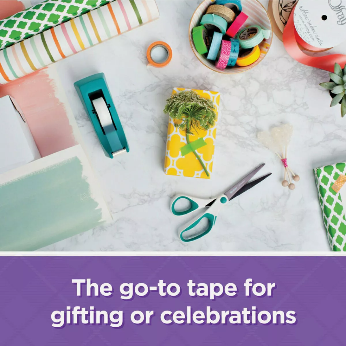 Scotch GiftWrap Tape, 3/4 In. x 300 In. (3-Pack) - photo 3
