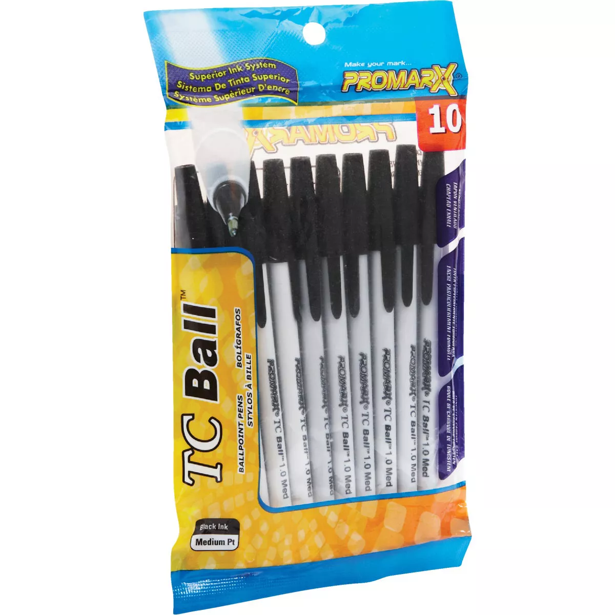 ProMarx TC Medium Point Black Stick Pen (10-Pack) - photo 2