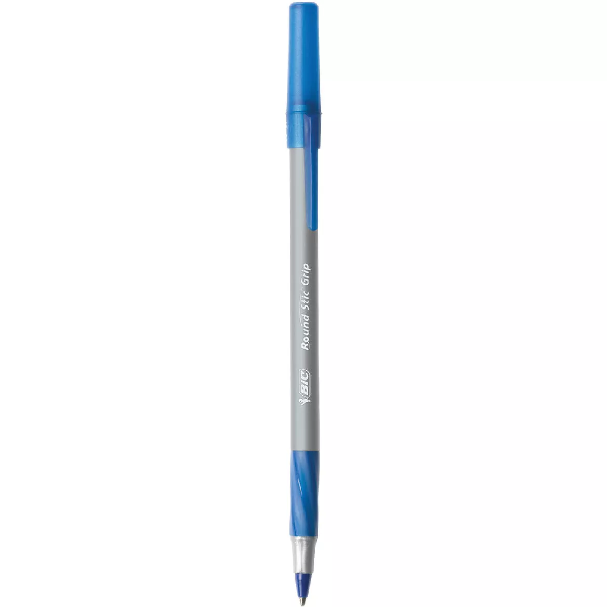 Bic Round Stic Grip Medium Point Blue Pen (8-Pack) - photo 2