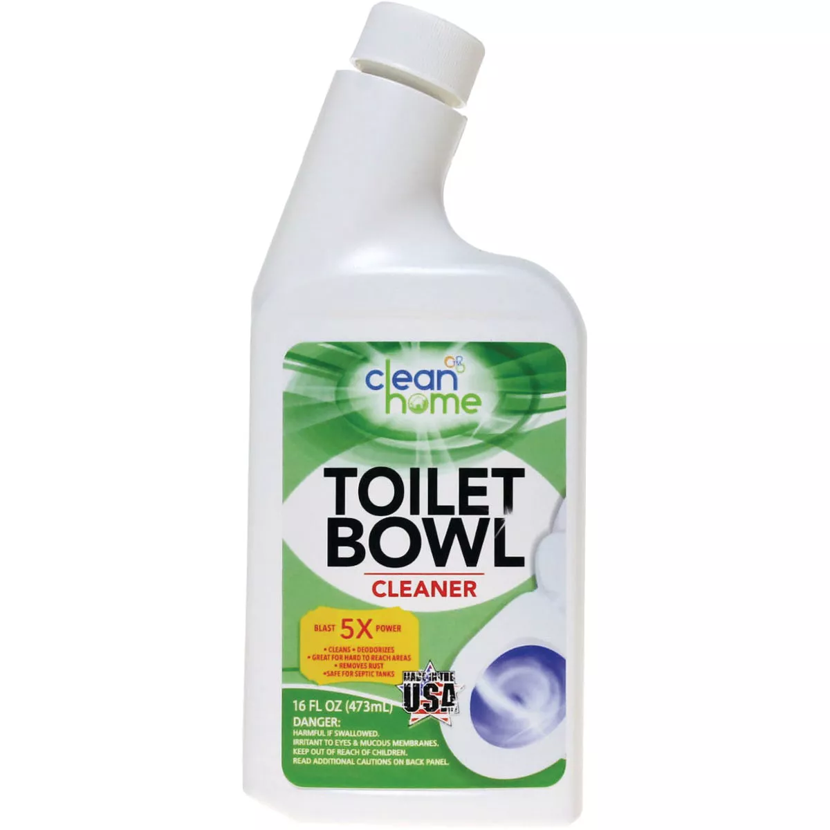 Clean Home 16 oz Liquid Chlorine Toilet Bowl Cleaner