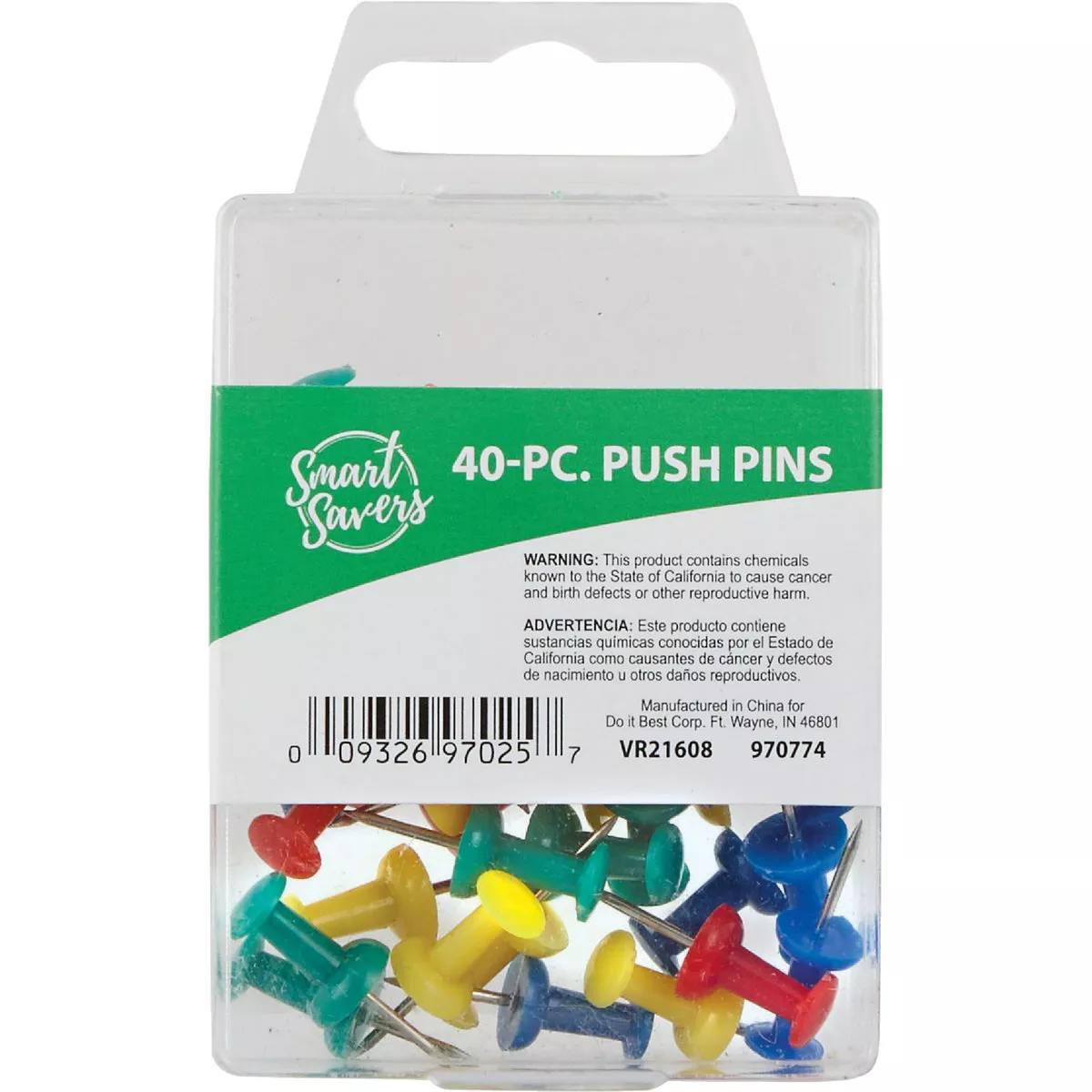 Smart Savers Assorted Color Push Pin (120-Pack) - photo 2