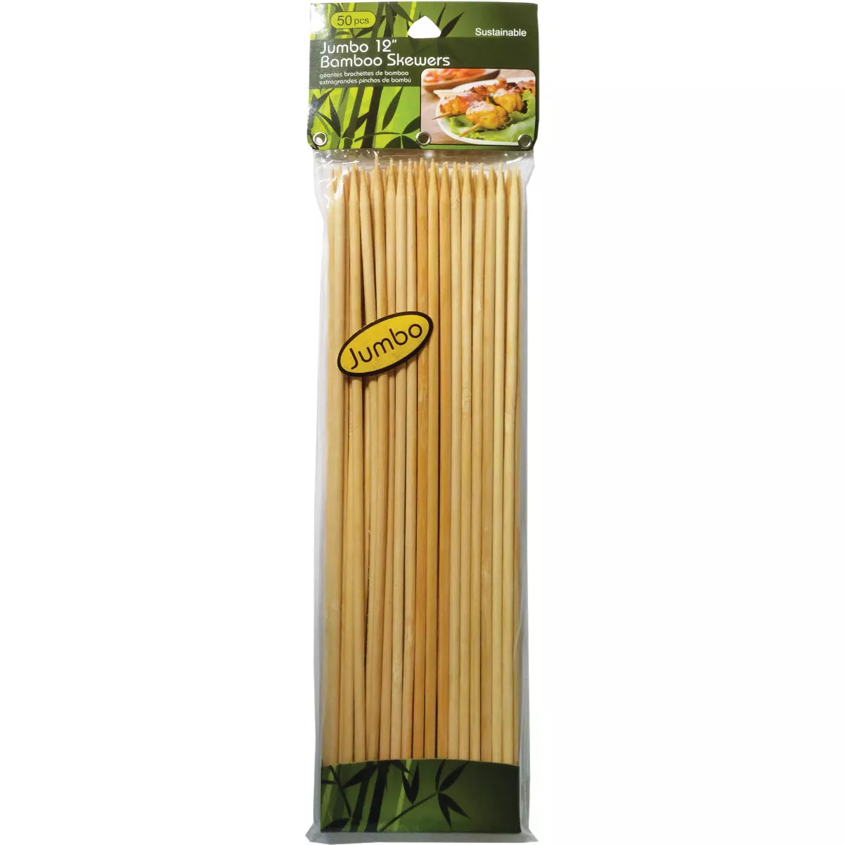 Culinary Elements 12 Inch Jumbo Bamboo Skewers (50-Pack)