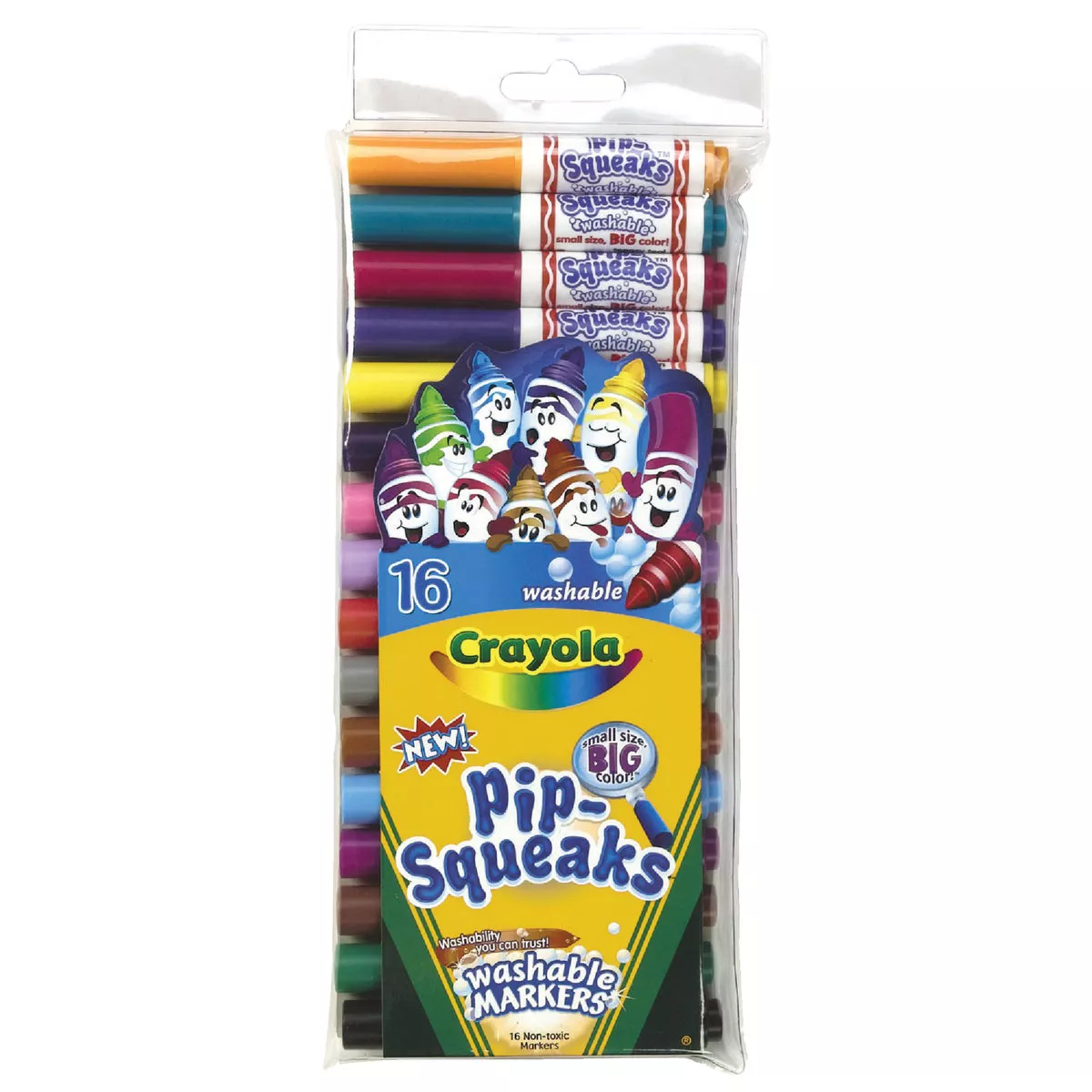 Crayola Pip-Squeaks Assorted Color Conical Nib Washable Marker (16-Pack)