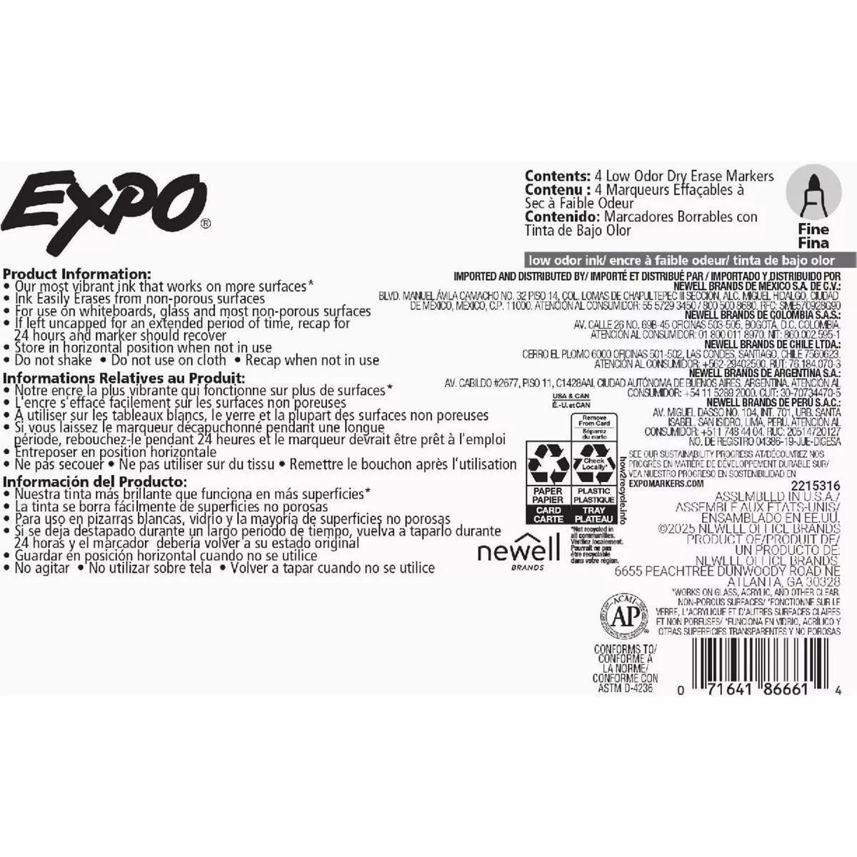 Expo Black Fine Point Low Odor Dry-Erase Marker (4-Pack) - photo 3