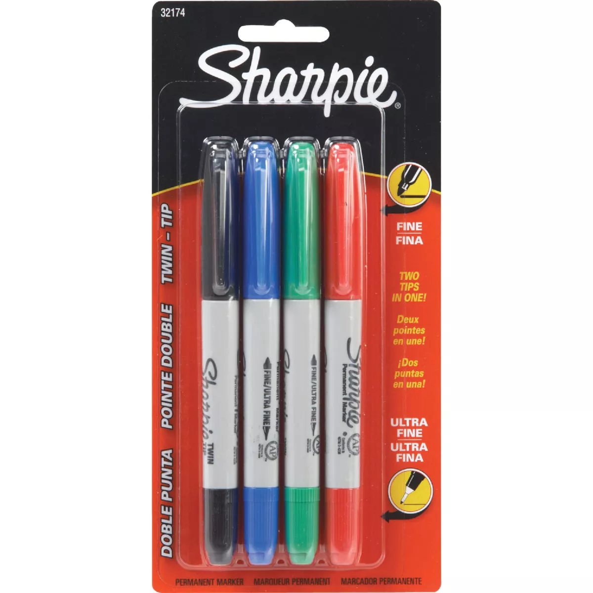 Sharpie Assorted Color Fine & Ultra Fine Twin Tip Permanent Marker 