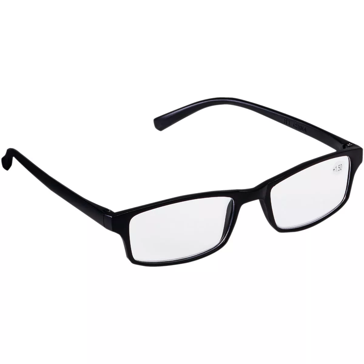 Regent 1.5 Diopter Rectangular Black Plastic Frame Reading Glasses