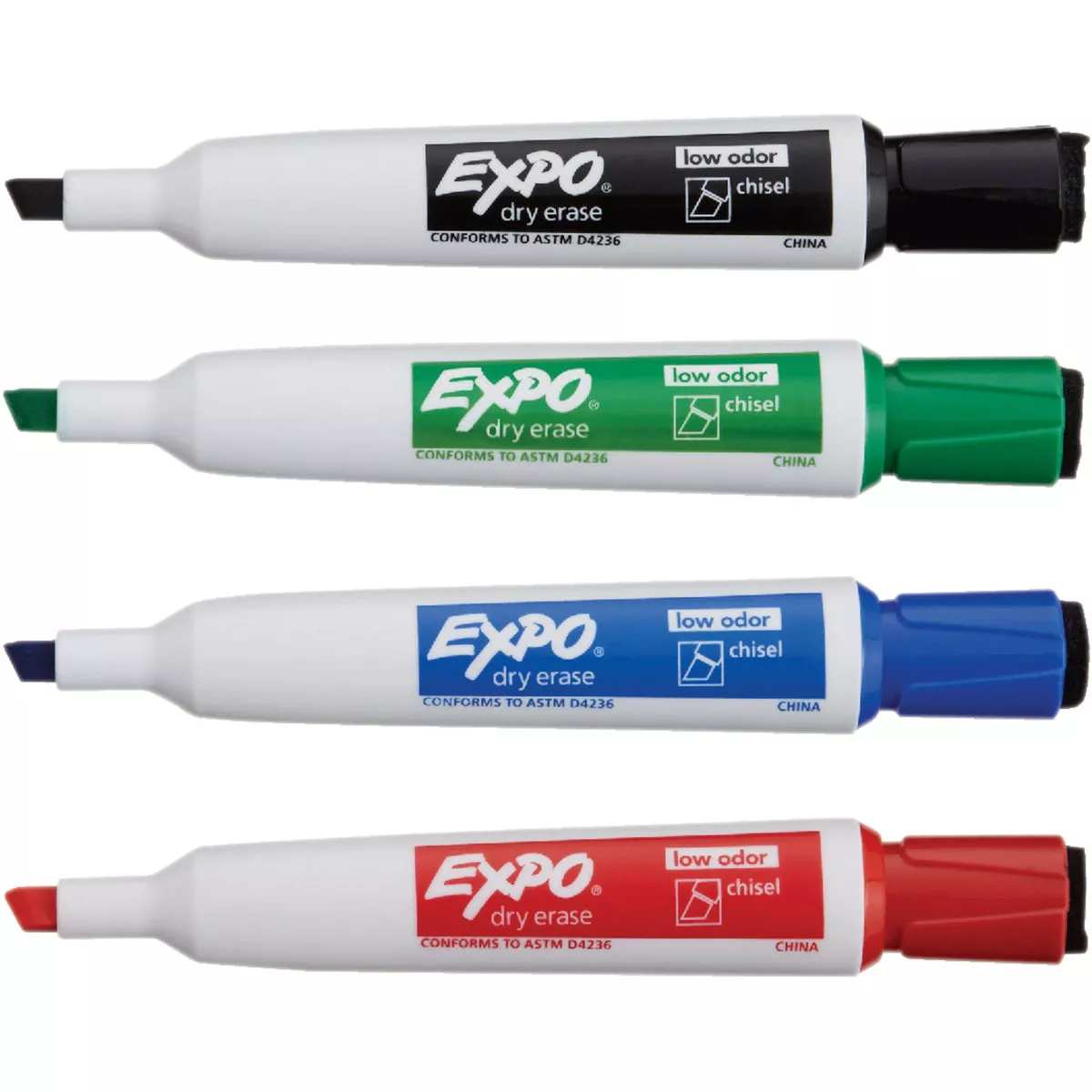Expo Assorted Color Chisel Tip Magnetic Dry Erase Markers with Eraser (4-Pack) - photo 5