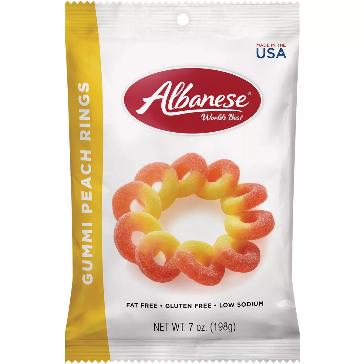 Albanese 7 Oz. Gummi Peach Rings
