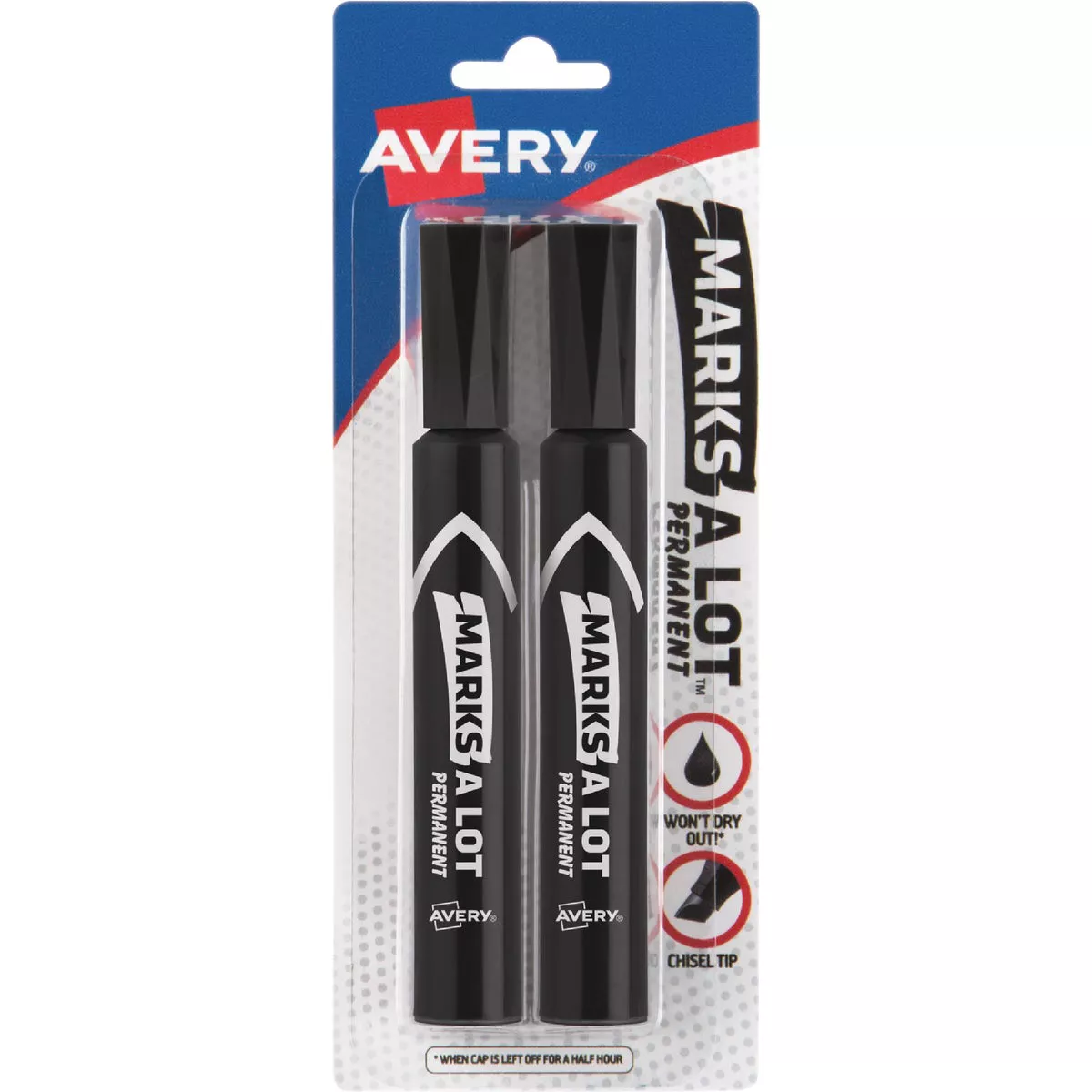 Marks-A-Lot Black Regular Chisel Tip Permanent Marker (2-Pack)
