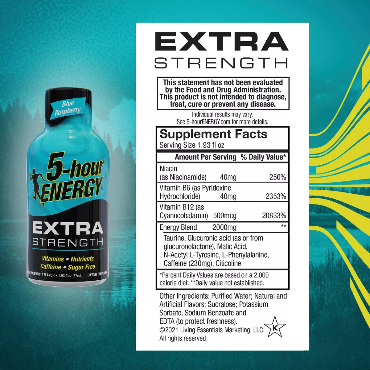 5-hour ENERGY 1.93 Oz. Extra-Strength Blue Raspberry Flavor Energy Drink - photo 2