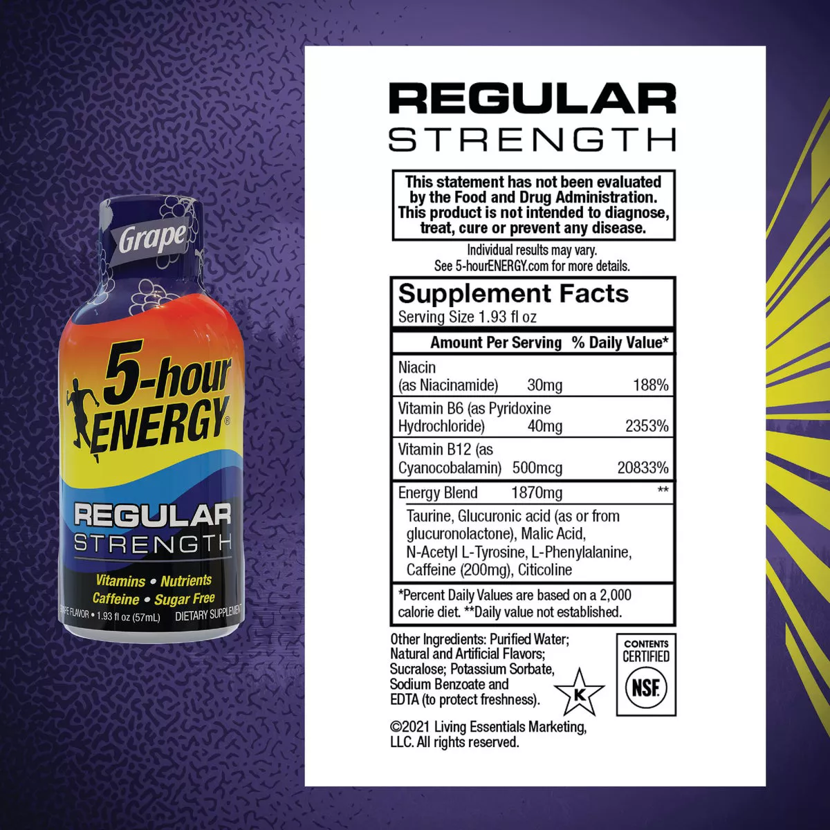 5-hour ENERGY Shot, Regular Strength, Grape, 1.93 oz - photo 2