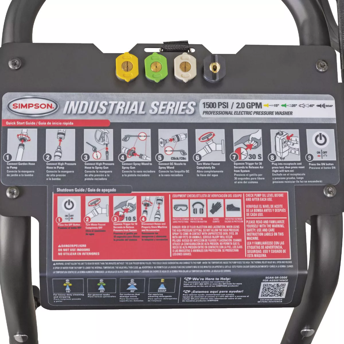 Simpson 1500 psi 2.0 GPM Cold Water Industrial Electric Pressure Washer - photo 2