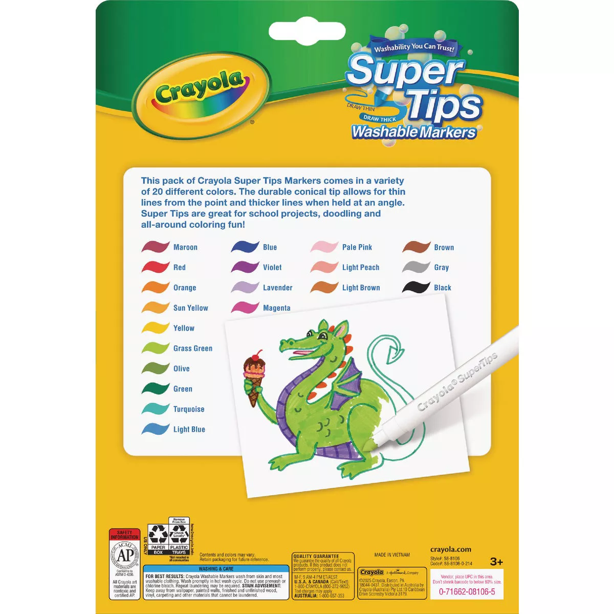 Crayola Assorted Color Super Tips Washable Markers (20-Count) - photo 3