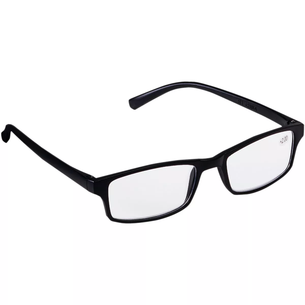 Regent Diopter Rectangular Black Plastic Frame Reading Glasses