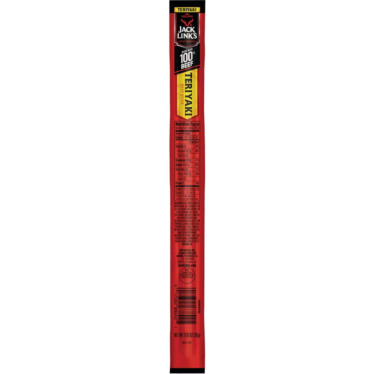 Jack Link's Teriyaki 0.92 Oz. Beef Stick Jerky