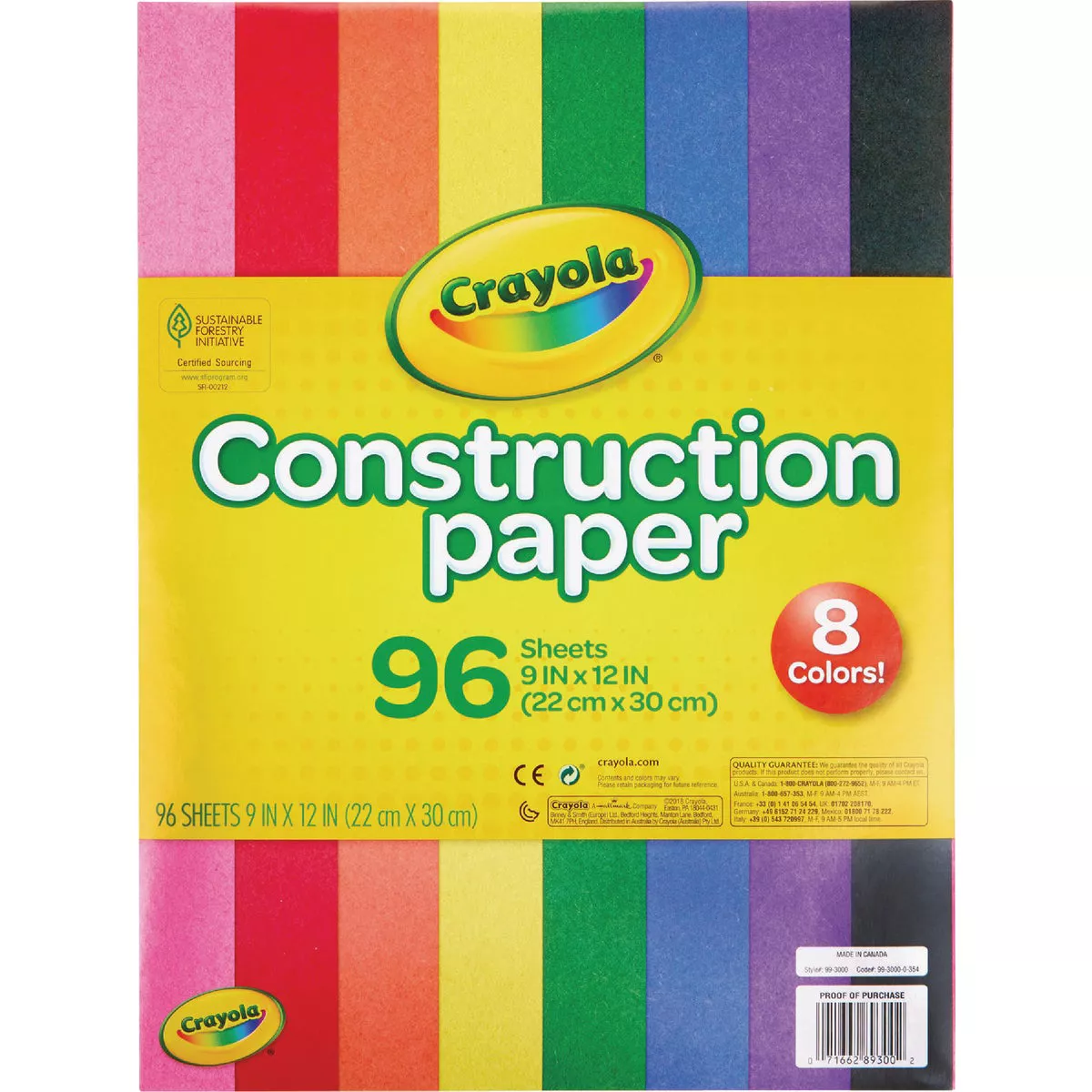 Crayola 9 In. x 12 In. Construction Paper (96 Sheets)