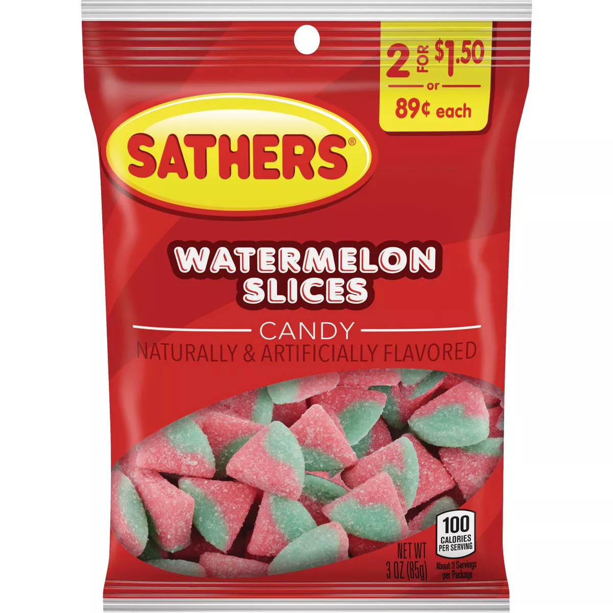 Sathers 3 Oz. Watermelon Slices