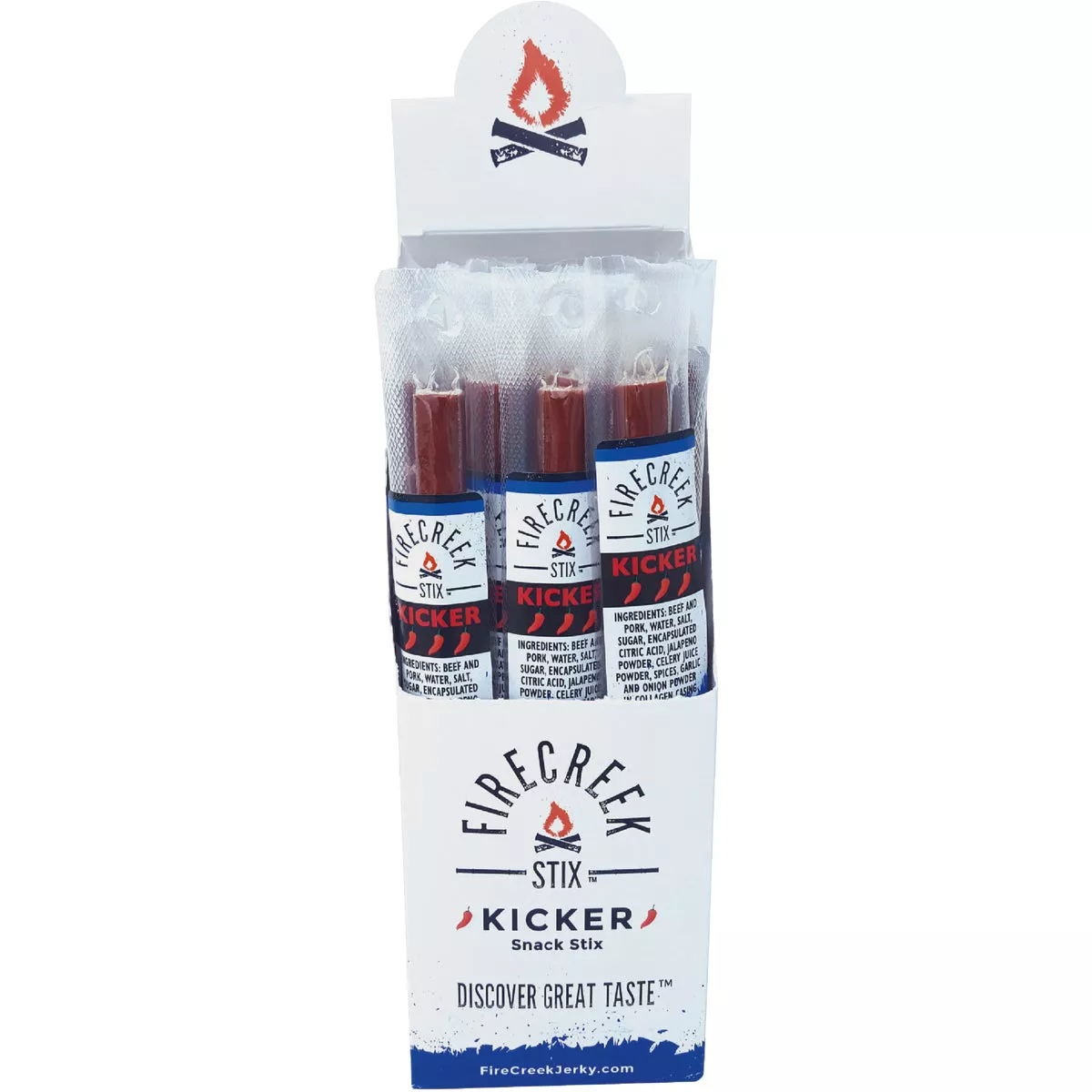 FireCreek Snacks 1 Oz. Spicy Smoked Kicker Beef Stix Jerky - photo 2