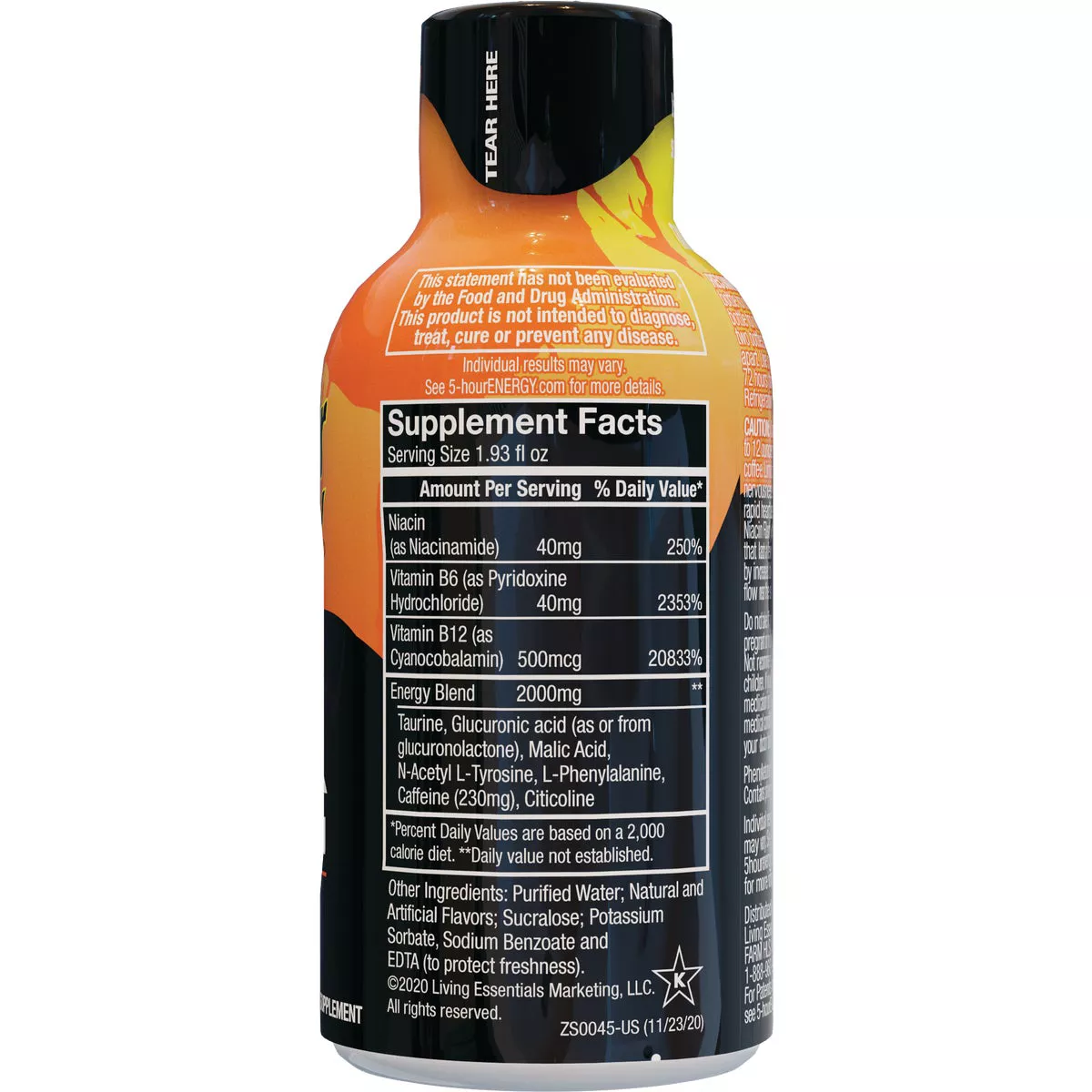 5-hour ENERGY 1.93 Oz. Extra-Strength Peach Mango Flavor Energy Drink - photo 3