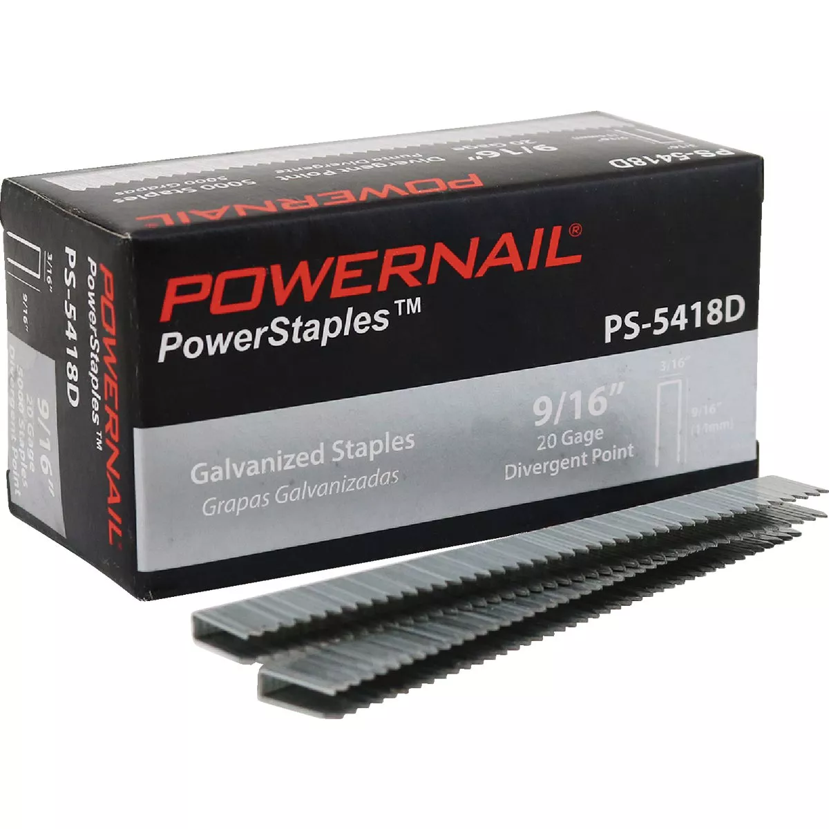 Powernail 20-Gauge Divergent Point Collated Flooring Staple, 3/16 In. x 9/16 In. (5,000 Count) - photo 2
