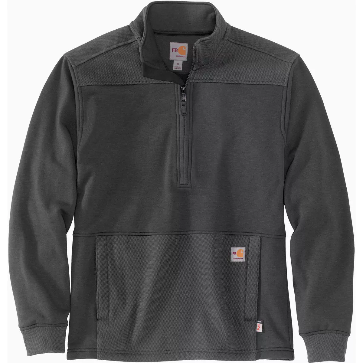 Carhartt Rain Defender Men's Small Regular Shadow Mock-Neck Fleece Pullover, Relaxed Fit