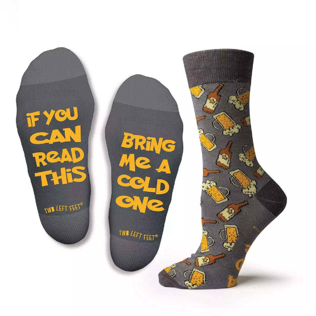 Two Left Feet Big Bring Me A Cold One Socks