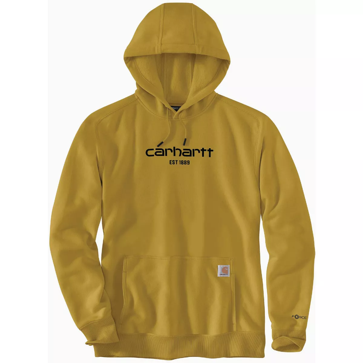Carhartt Force Men's 4XL Regular Golden Haze Lightweight Logo Graphic Pullover Hooded Sweatshirt, Relaxed Fit