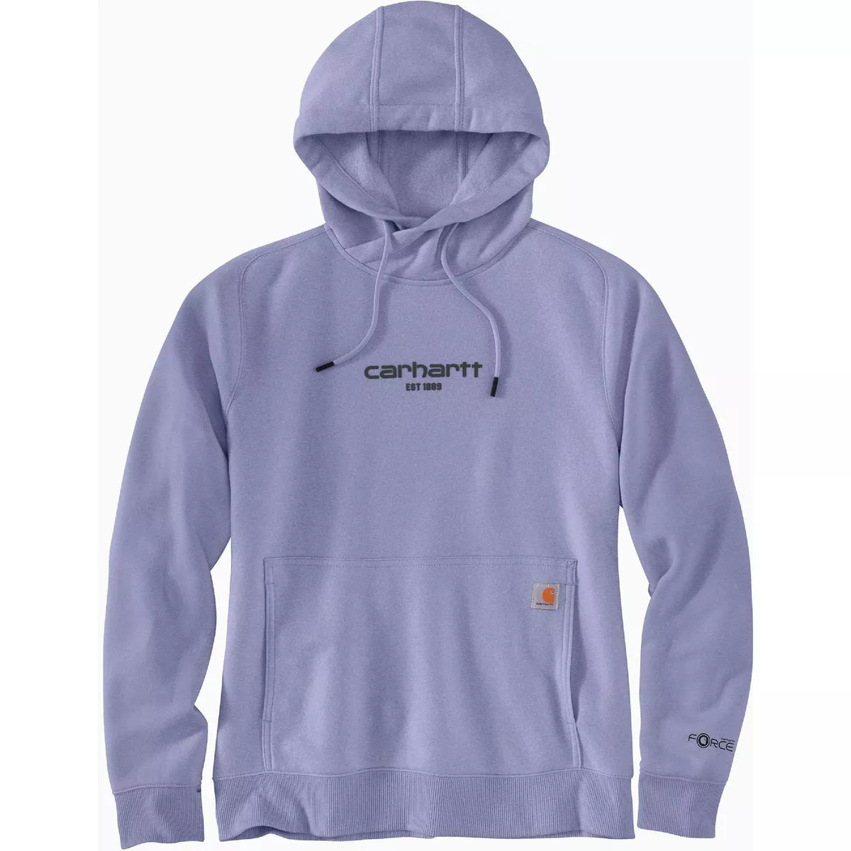 Carhartt Force Women's Small Regular Soft Lavender Heather Lightweight Graphic Pullover Hooded Sweatshirt, Relaxed Fit