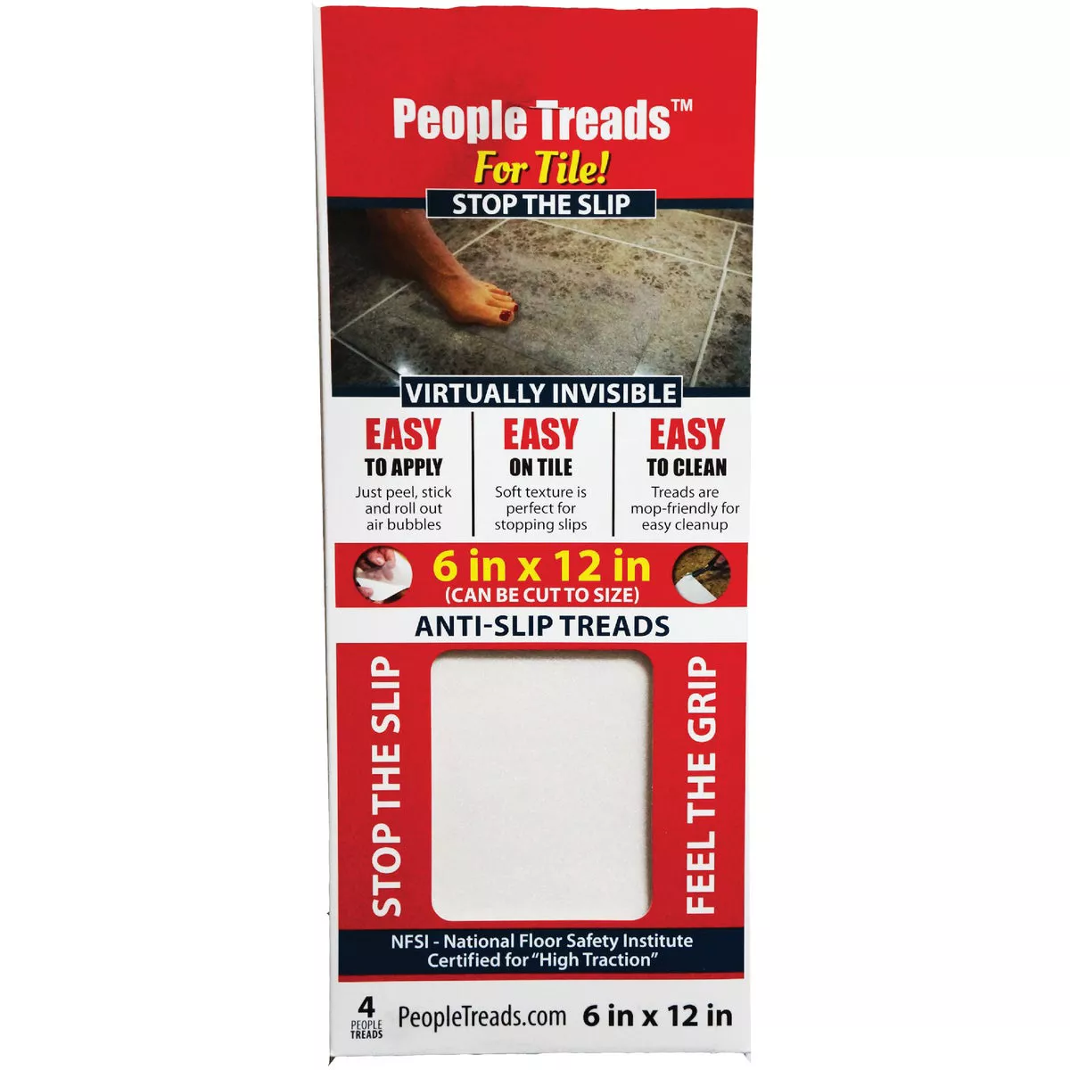 HandiProducts STOP THE SLIP 6 x 12 In. Clear Safety Tread-