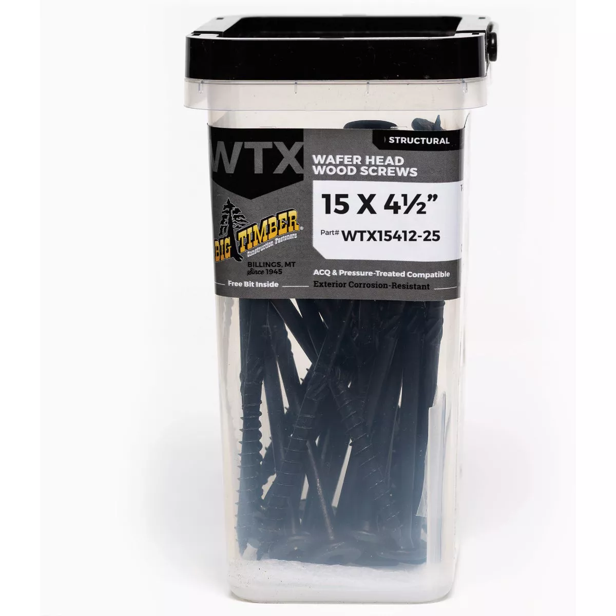 Big Timber #15 x 4-1/2 In. Black Wafer Head Wood Screw (25 Ct.)