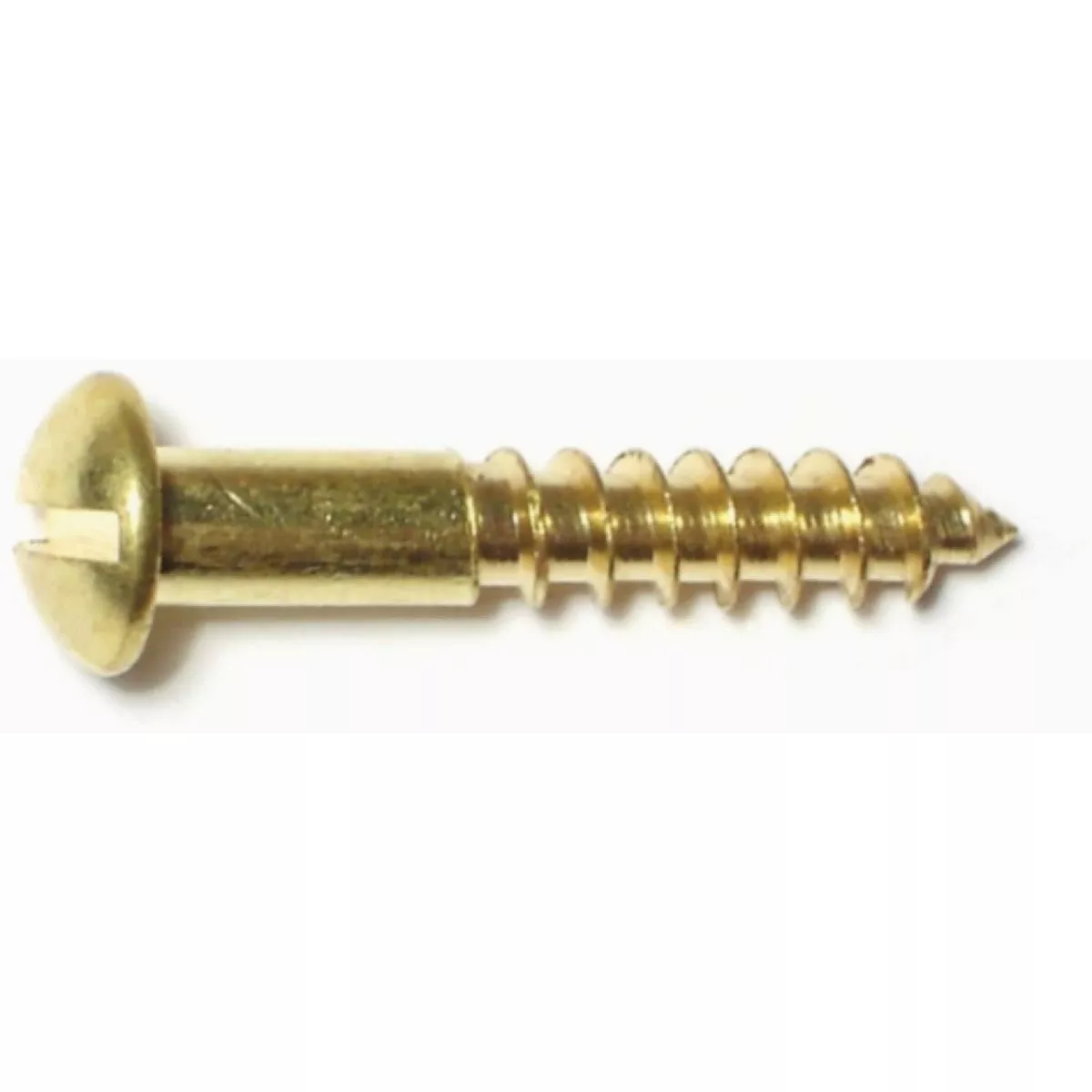 Midwest Fastener #8 x 1 In. Brass Slotted Round Head Wood Screws