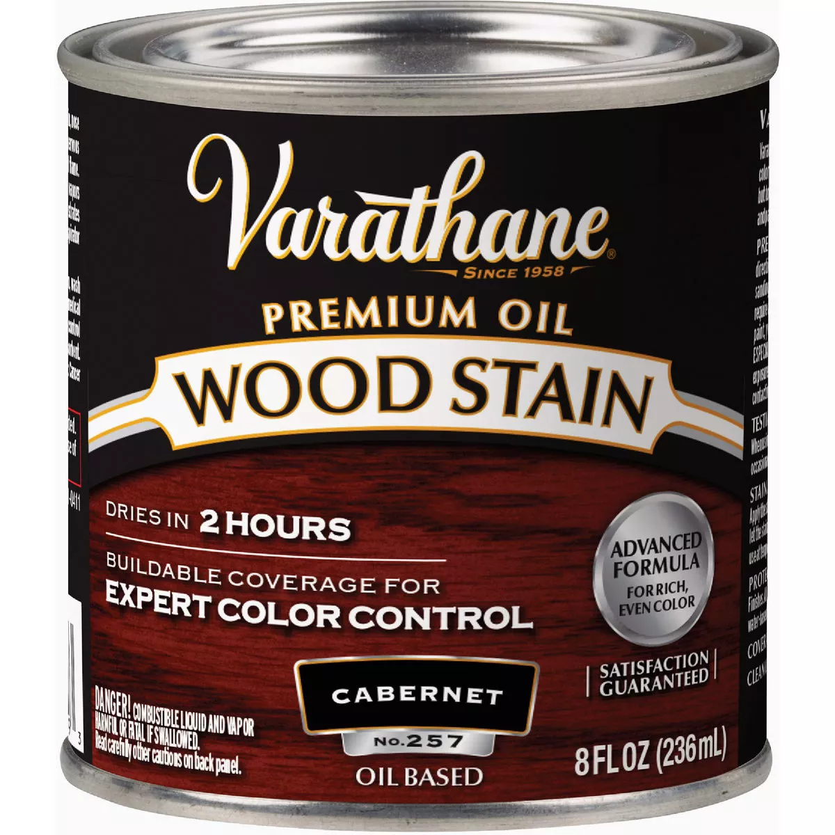Varathane Premium Oil-Based Interior Wood Stain, Cabernet, 1/2 Pt.
