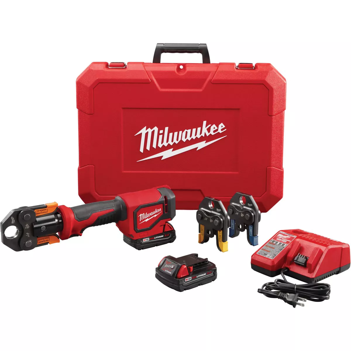 Milwaukee M18 18V Lithium-Ion Short Throw Cordless Press Tool Kit with Viega PureFlow Jaws