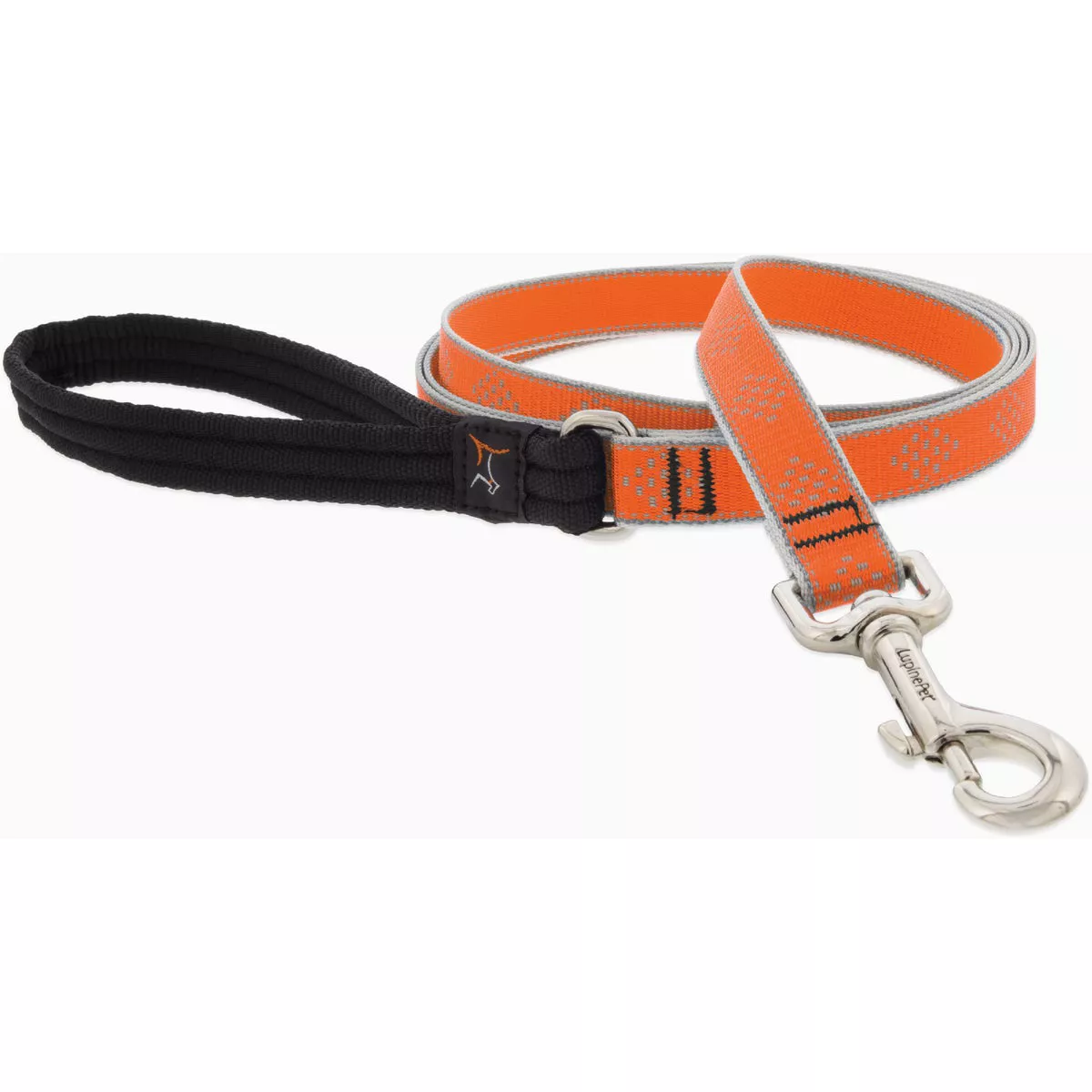 Lupine 3/4 In. x 6 Ft. Reflective Small to Medium Dog Orange Diamond Dog Leash