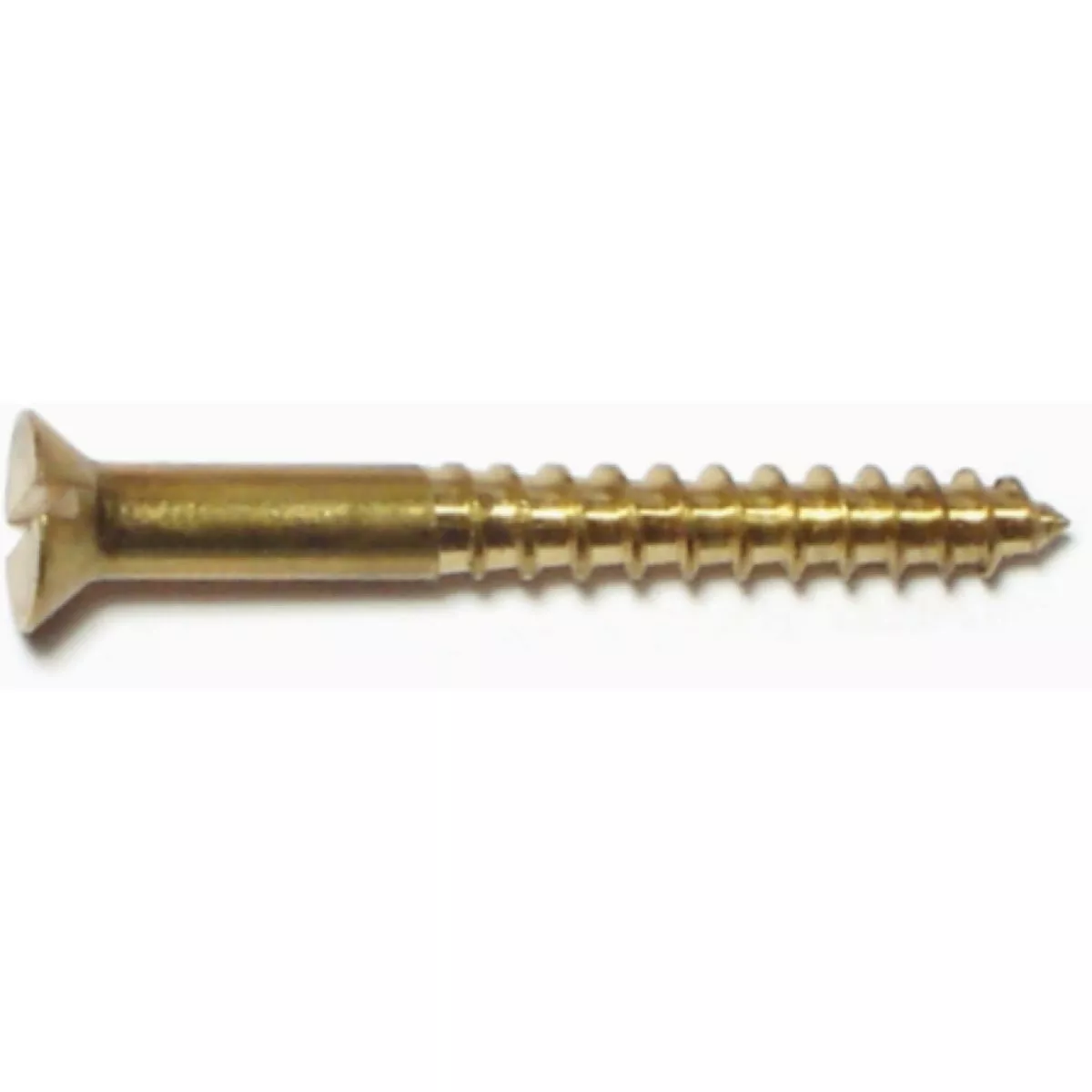 Midwest Fastener #8 x 1-1/2 In. Brass Slotted Flat Head Wood Screws