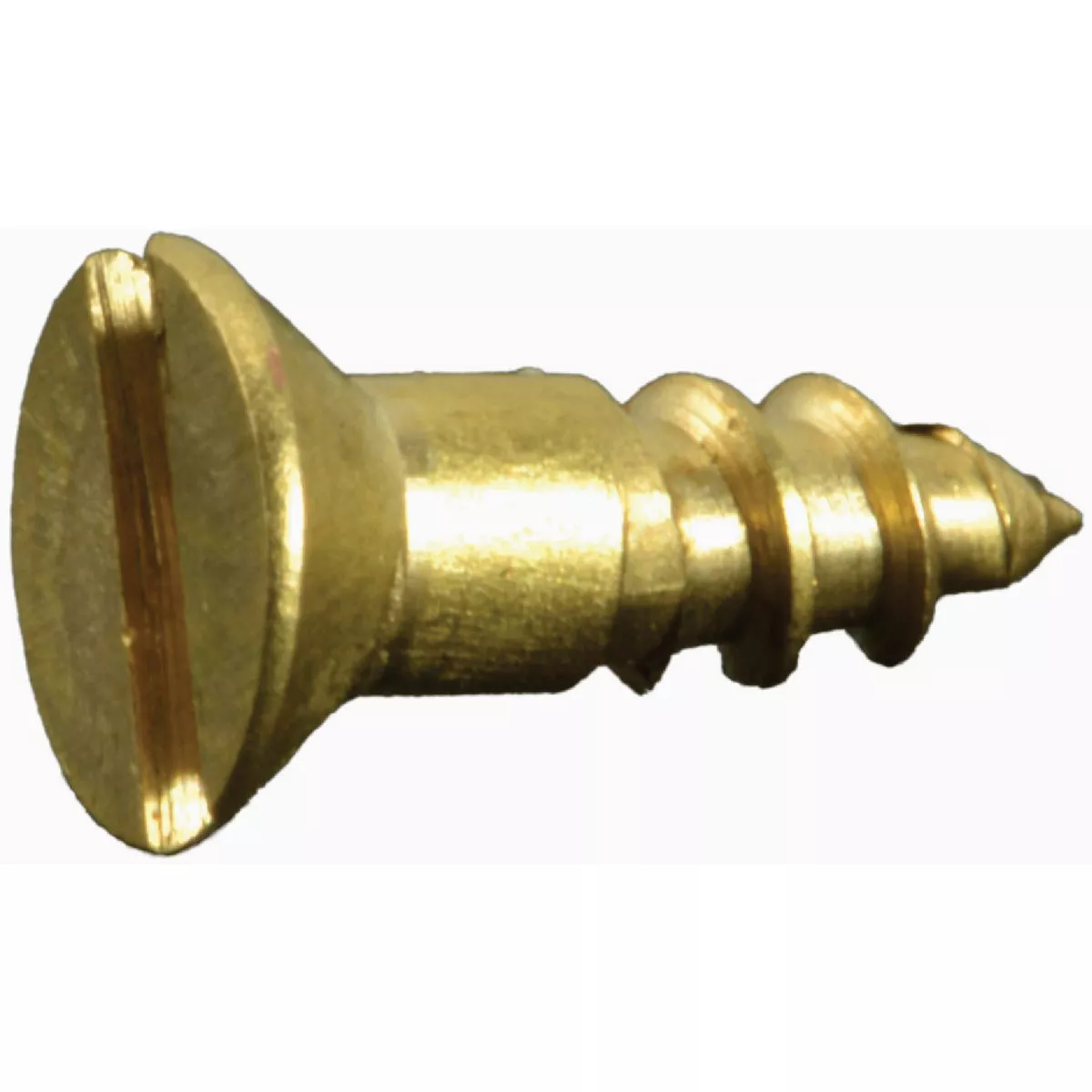 Midwest Fastener #4 x 3/8 In. Brass Slotted Flat Head Wood Screws