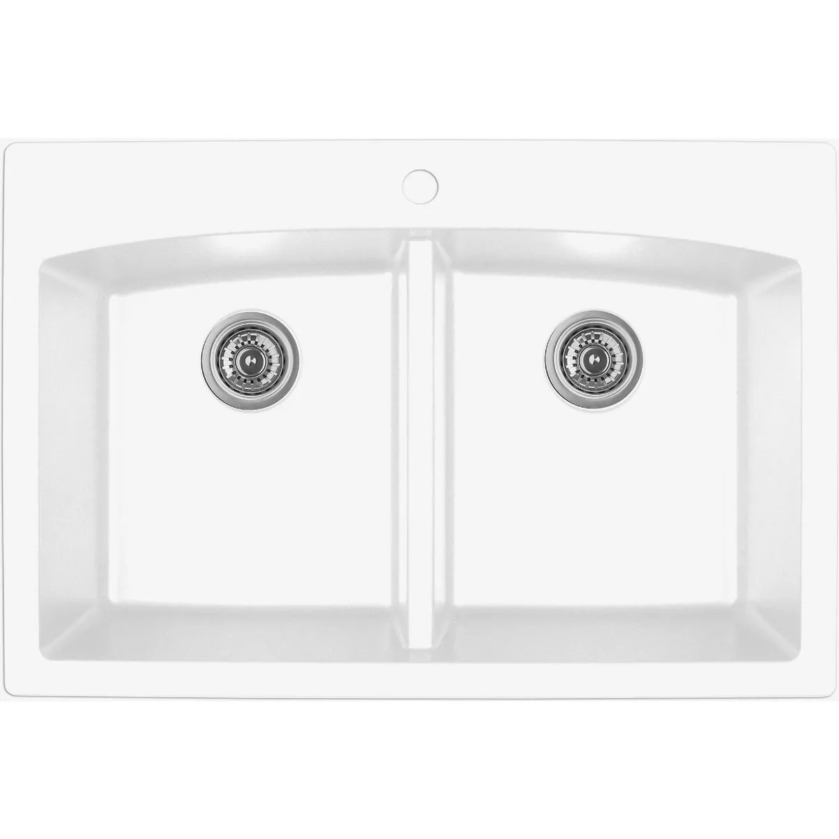 Karran Top Mount Double 33 In. x 22 In. White Quartz Kitchen Sink