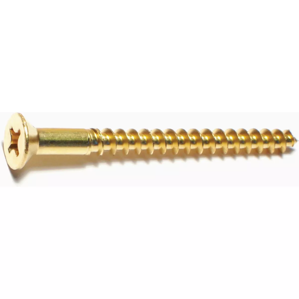 Midwest Fastener #12 x 2-1/2 In. Brass Phillips Flat Head Wood Screws (1 Ct.)-