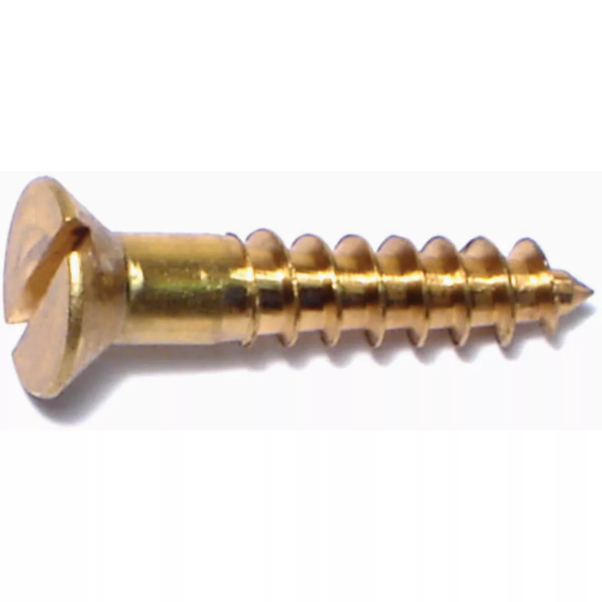 Midwest Fastener #10 x 1 In. Brass Slotted Flat Head Wood Screws