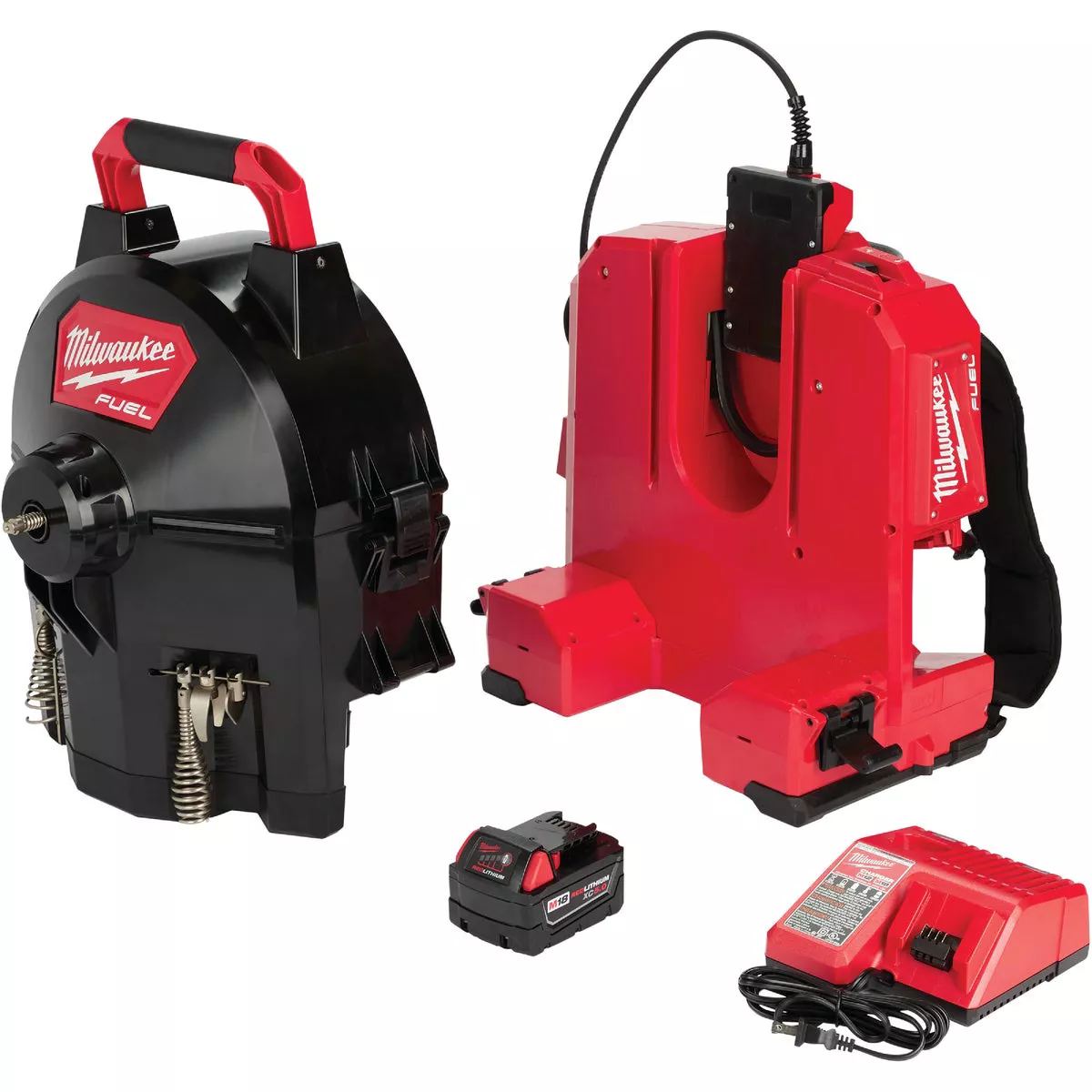 Milwaukee M18 FUEL 18V Lithium-Ion Brushless Switch Pack Section Drum System Drain Auger 3/8 In. Kit