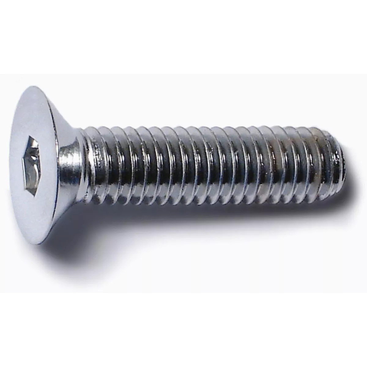 Midwest Fastener 6mm-1.0 x 25mm Chrome Plated Class 10.9 Steel Coarse Thread Flat Head Hex Socket Cap Screws (10 Ct.)-