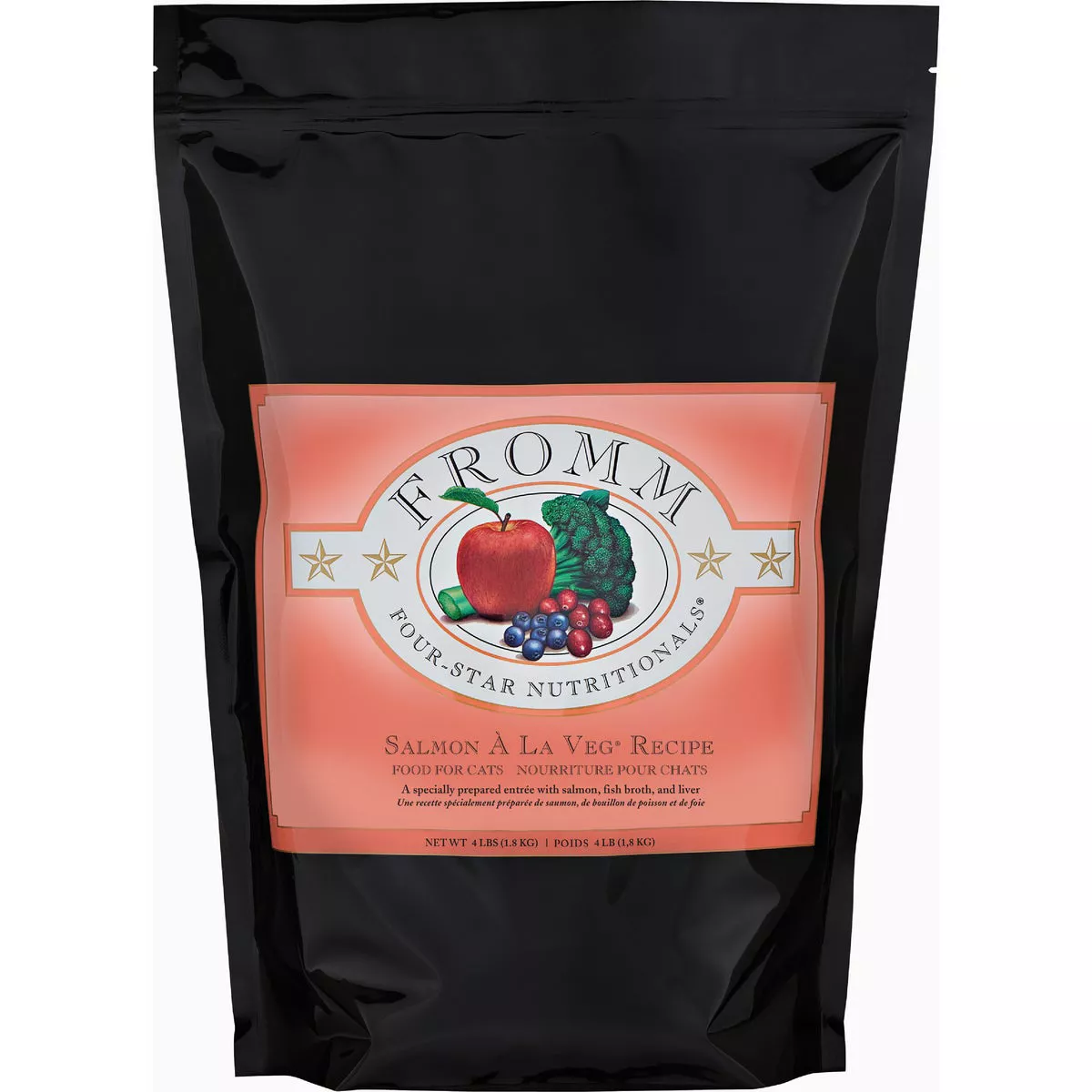 Fromm Four-Star Nutritionals Salmon A La Veg Dry Cat Food, 4 Lb.