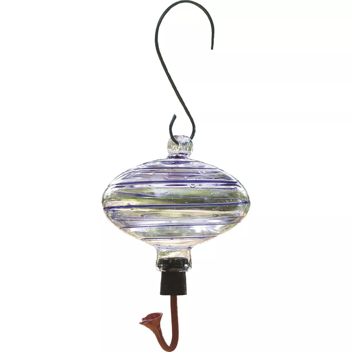 Gardman 19 Oz. Glass Green Swirl Hummingbird Feeder