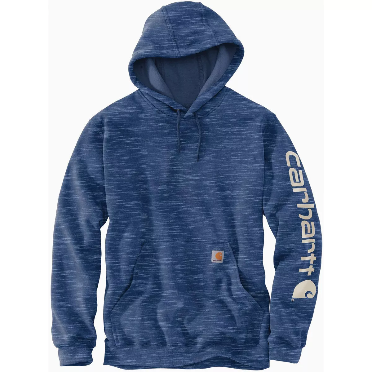 Carhartt Men's 5XL Regular Lakeshore Heather Space Midweight Logo Sleeve Graphic Pullover Hooded Sweatshirt, Loose Fit
