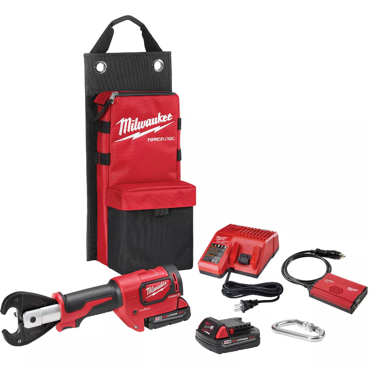 Milwaukee M18 Force Logic 18V Lithium-Ion Brushless 6T Cordless Utility Crimper Kit with D3 Grooves "Snub Nose"