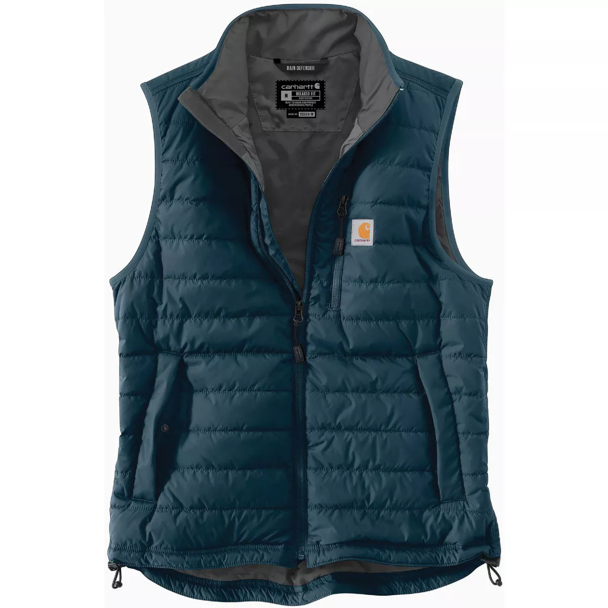 Carhartt Rain Defender Men's Medium Regular Night Blue Lightweight Insualted Vest, Relaxed Fit
