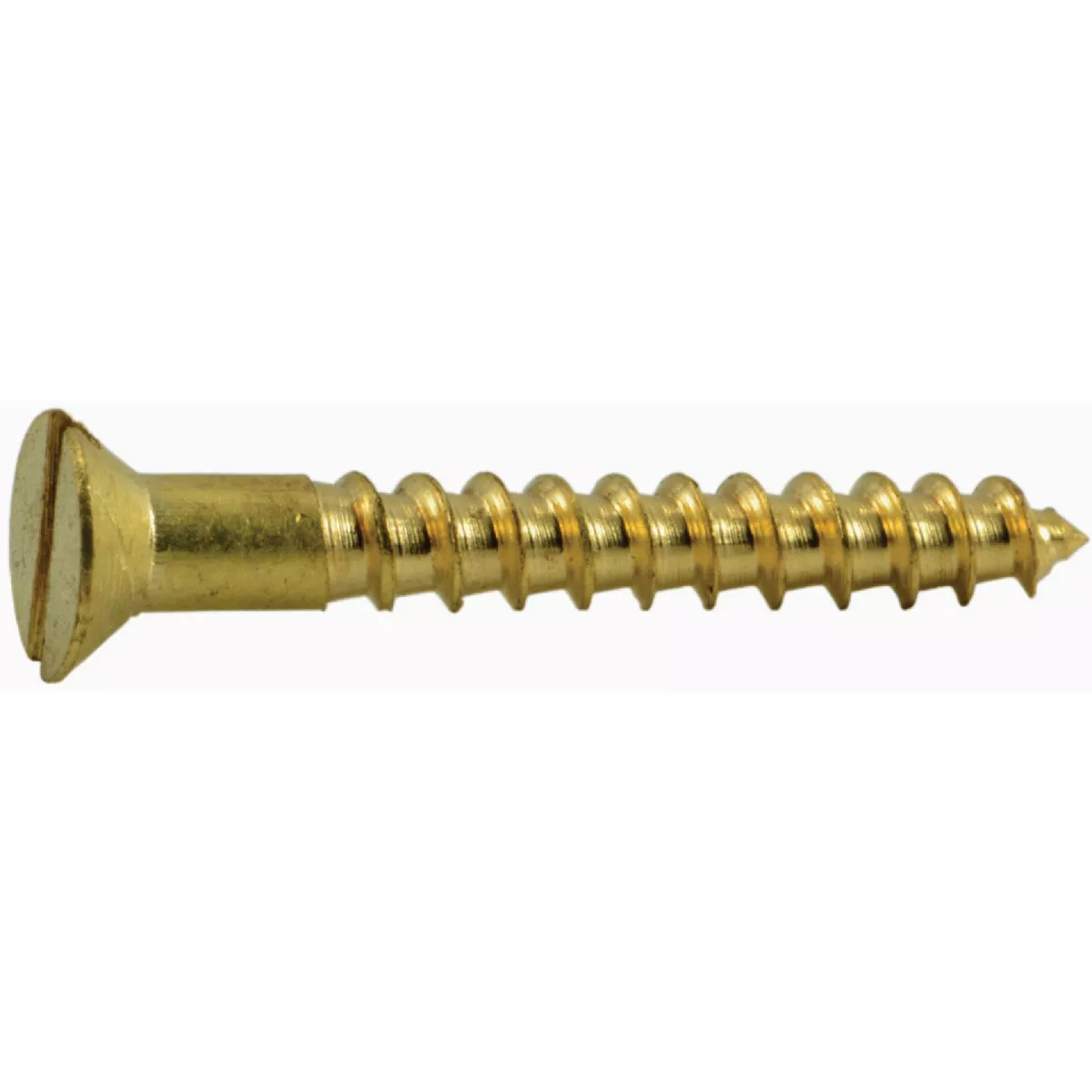Midwest Fastener #4 x 7/8 In. Brass Slotted Flat Head Wood Screws (48 Ct.)-