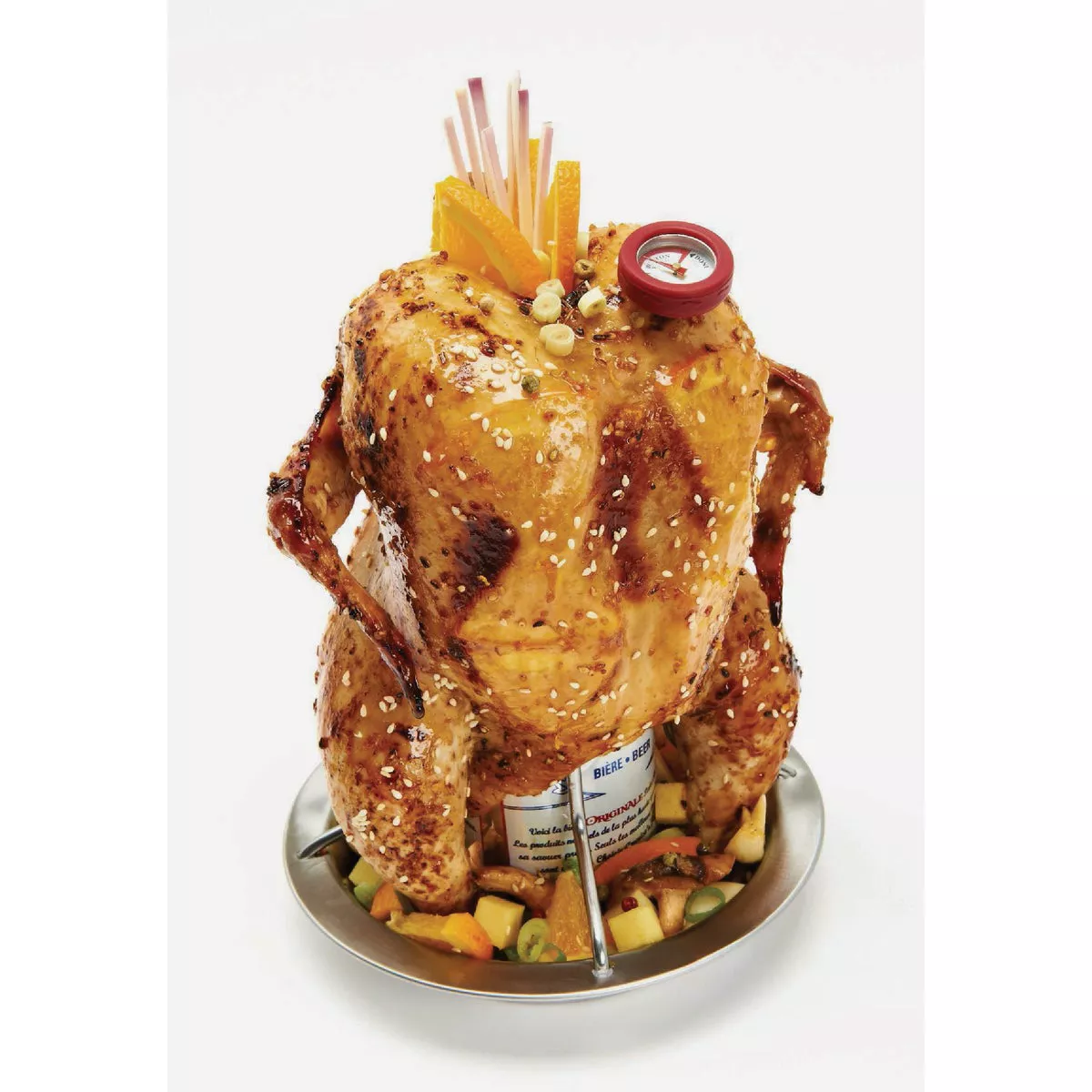 Broil King Stainless Steel Chicken Roaster with Thermometer
