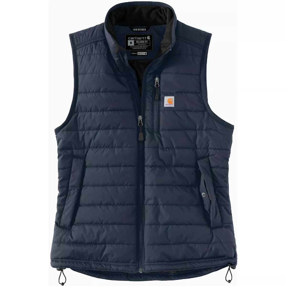 Carhartt Rain Defender Women's Large Regular Navy Nylon Insulated Mock Neck Vest