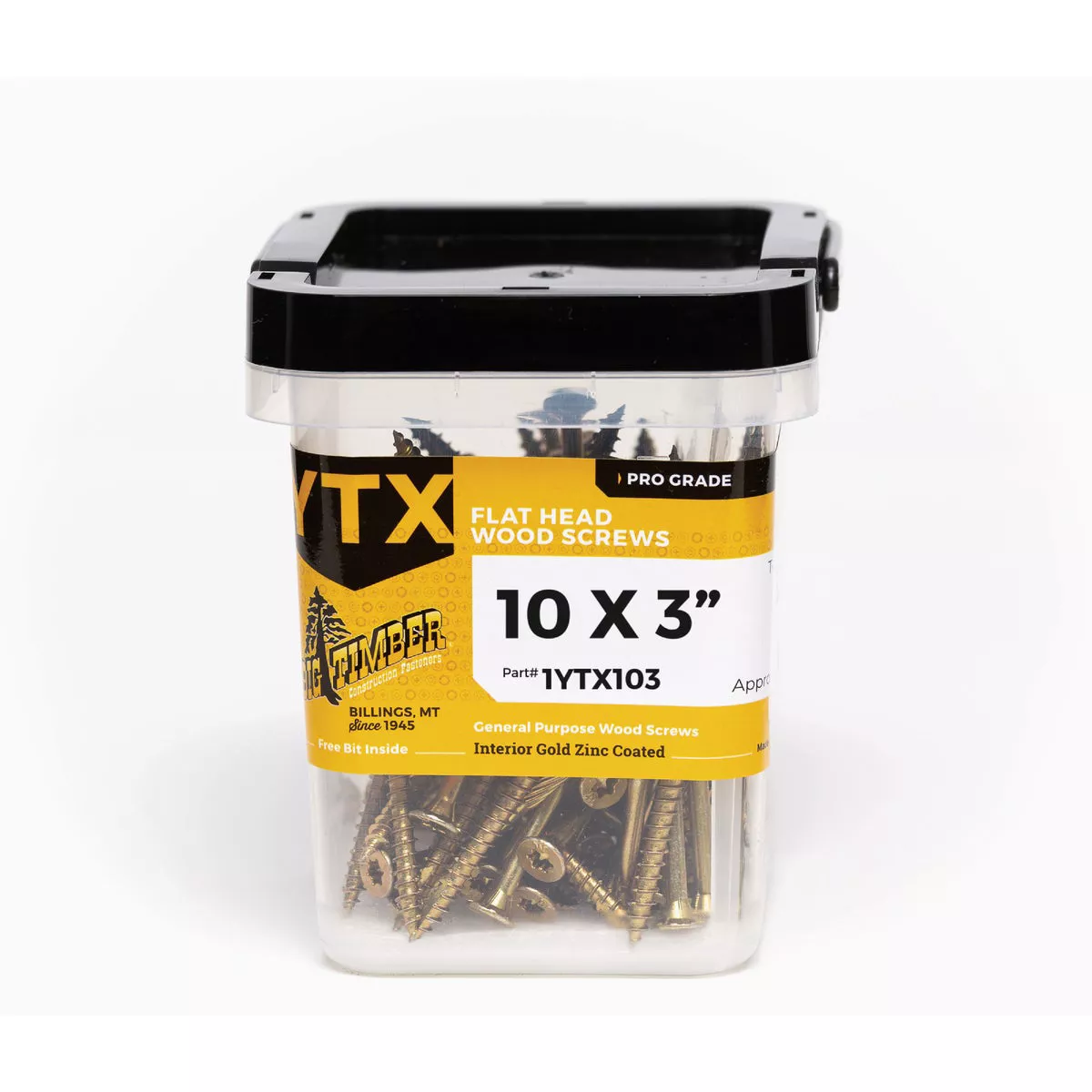 Big Timber #10 x 3 In. Gold Zinc Flat Head Wood Screw (67 Ct., 1 Lb.)